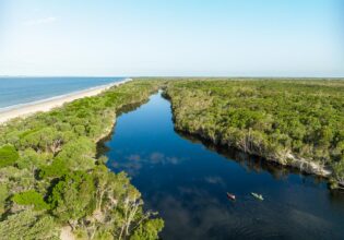aerial view of bribie island