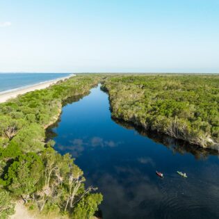 aerial view of bribie island