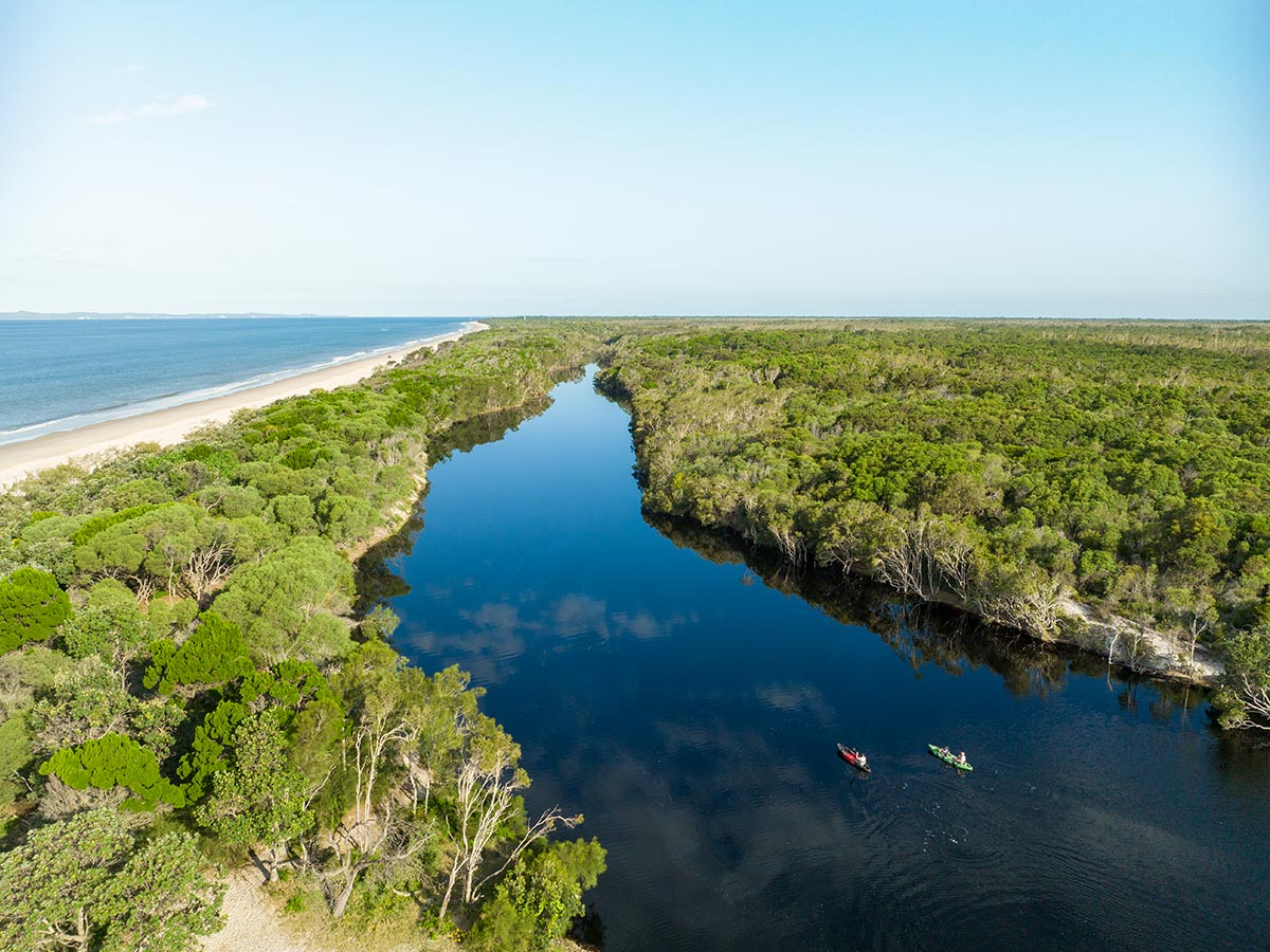 aerial view of bribie island