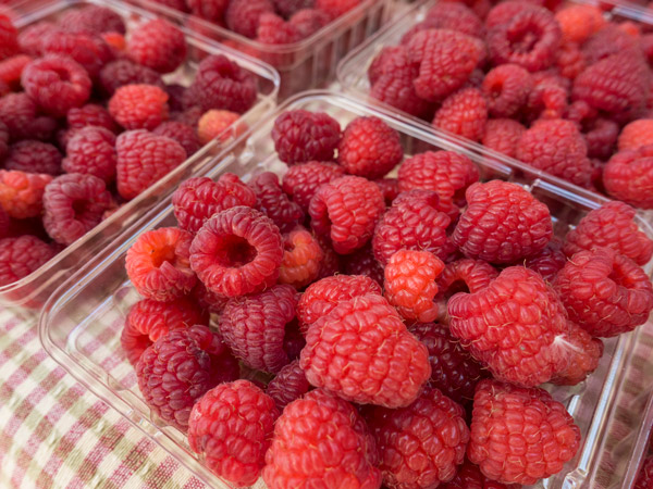 fresh raspberries at Smythesdale Country Market, Ballarat