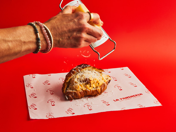 Carbonara scrambled eggs croissant with cheese, La Panineria, best bakery Sydney