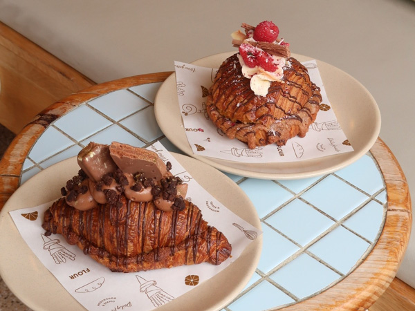 two servings of croissants at Flour, Caringbah