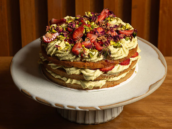 Pistachio Berry Cake from Lucien Baked Goods, Parramatta