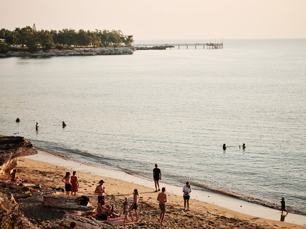 people swimming in Nightcliff Beach, Darwin