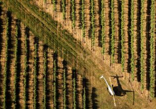 aerial of helicopter on Ascend Wine Odyssey