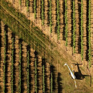 aerial of helicopter on Ascend Wine Odyssey