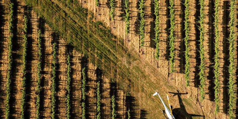 aerial of helicopter on Ascend Wine Odyssey