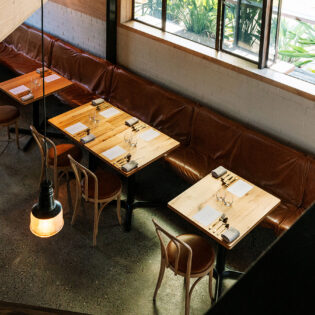 The dining area at Flotilla in Newcastle NSW.