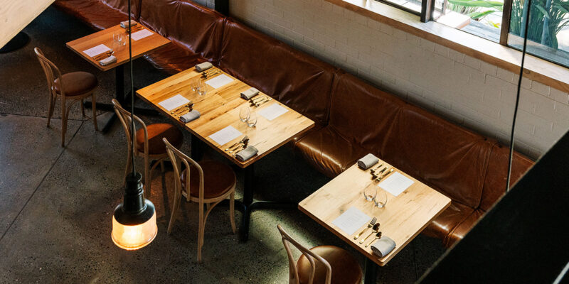 The dining area at Flotilla in Newcastle NSW.