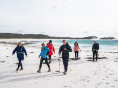 Group on the beach at Bay of Fires walk
