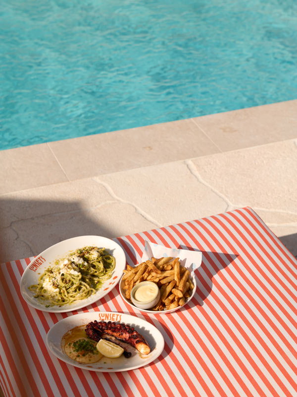 The Lodge Wadjemup Sunsets food dishes poolside
