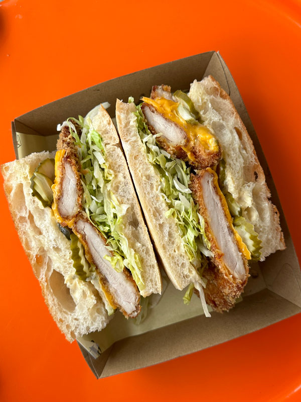 a loaded sandwich at Ol’ Mates Sandwich Shop, Sydney