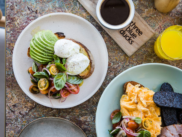 breakfast at Three Blue Ducks, Sydney