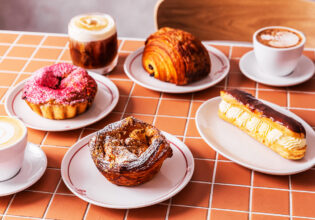 pastries and coffee at Frenchs Fair Bakery & Café