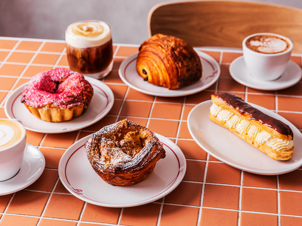pastries and coffee at Frenchs Fair Bakery & Café