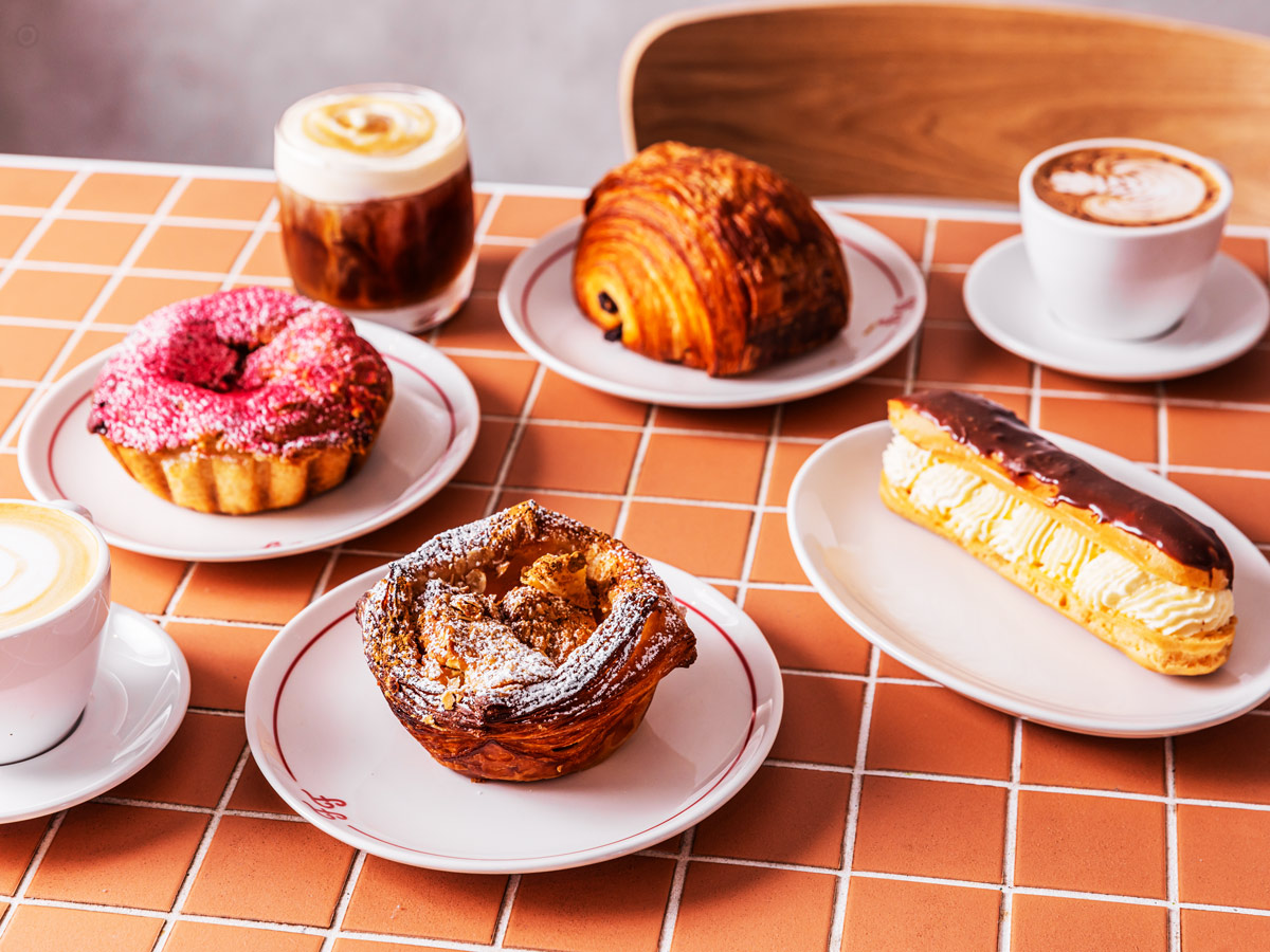 pastries and coffee at Frenchs Fair Bakery & Café