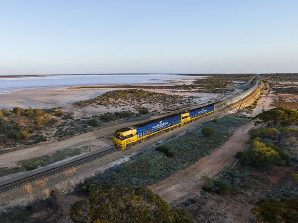 Indian Pacific drone shot in Lake Julia, WA