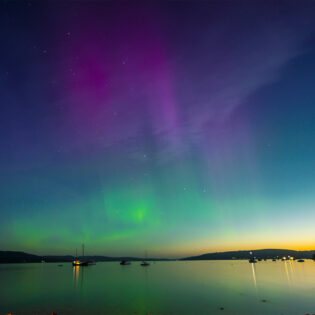 The Aurora Australis in Tasmania.