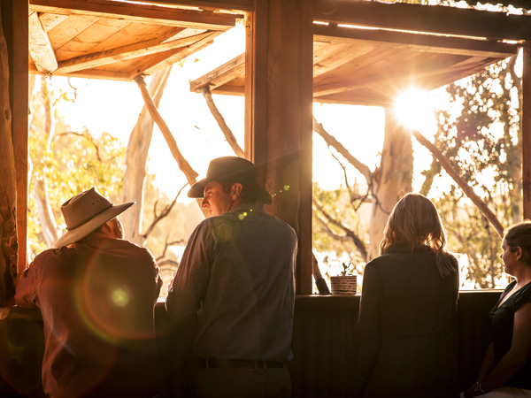 people relaxing at Wilkadene Brewery on the banks of the Murray River