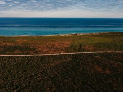 an aerial view of West Australian Coastline and Ningaloo Reef