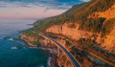 The scenic coastal drive along Sea Cliff Bridge, Clifton.