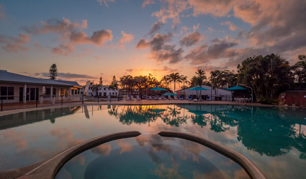 The pool at Kgari Beach Resort