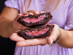 Mrs Browne Bakes’ raspberry goldfields cookie pie at Naomi & i