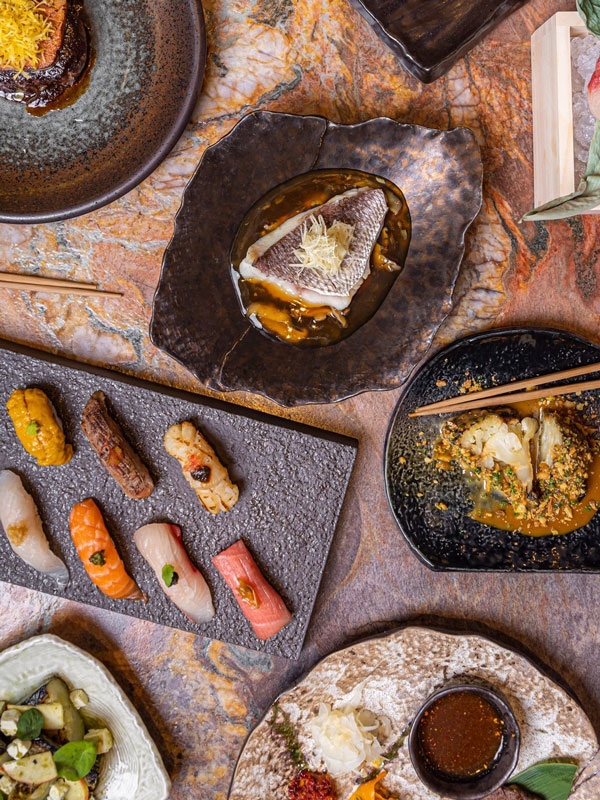 an array of Japanese dishes at Kazan, Sydney