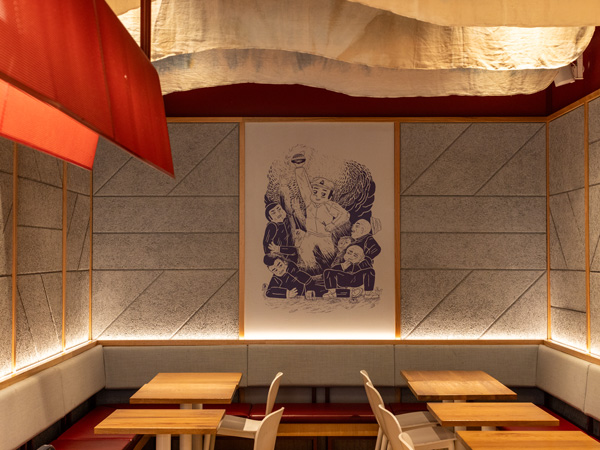 the brightly lit dining interior of Dopa Donburi & Dessert Bar, best Japanese restaurant Sydney