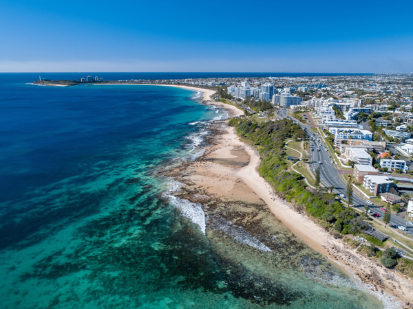 an aerial view of Alexandra Headland